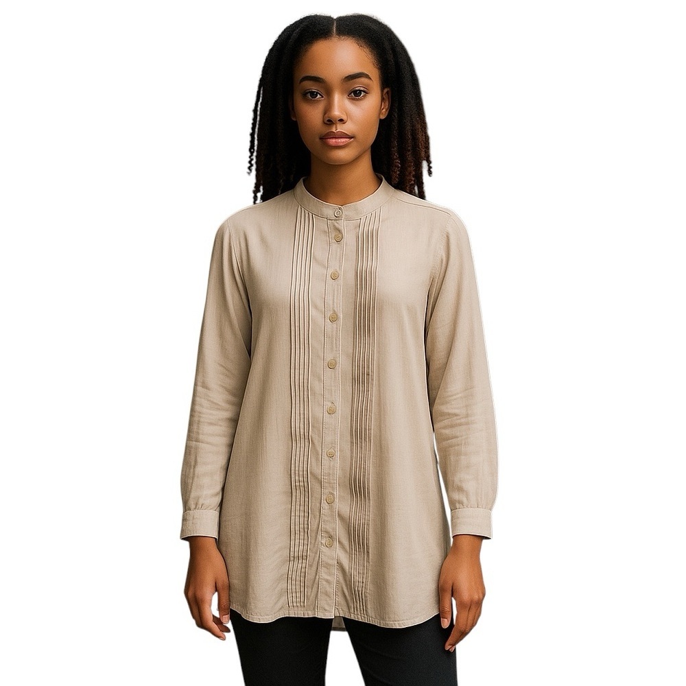 CP Shades Womens Size XS Beige Pintuck Tunic Top